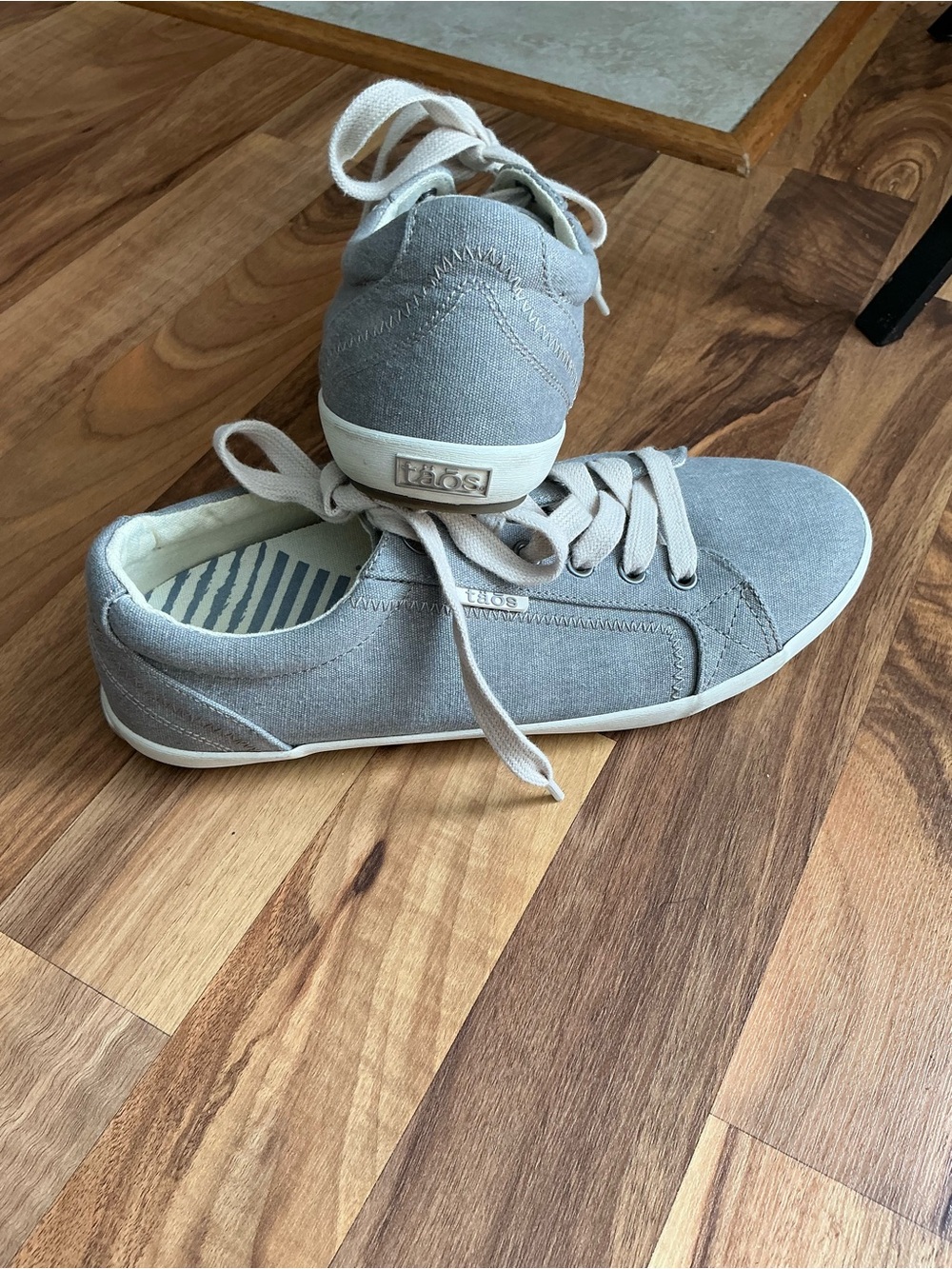 Taos Footwear Light Gray Canvas Men's Sneakers